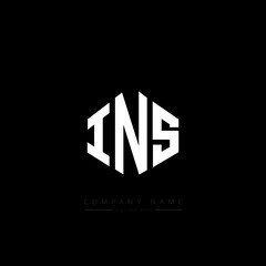 INS letter logo design with polygon shape. INS polygon logo monogram. INS cube logo design. INS hexagon vector logo template white and black colors. INS monogram. INS business and real estate logo. 