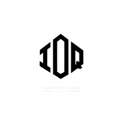 IOQ letter logo design with polygon shape. IOQ polygon logo monogram. IOQ cube logo design. IOQ hexagon vector logo template white and black colors. IOQ monogram. IOQ business and real estate logo. 
