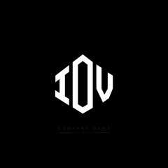 IOV letter logo design with polygon shape. IOV polygon logo monogram. IOV cube logo design. IOV hexagon vector logo template white and black colors. IOV monogram. IOV business and real estate logo. 