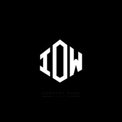 IOW letter logo design with polygon shape. IOW polygon logo monogram. IOW cube logo design. IOW hexagon vector logo template white and black colors. IOW monogram. IOW business and real estate logo. 