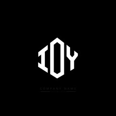 IOY letter logo design with polygon shape. IOY polygon logo monogram. IOY cube logo design. IOY hexagon vector logo template white and black colors. IOY monogram. IOY business and real estate logo. 