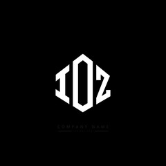 IOZ letter logo design with polygon shape. IOZ polygon logo monogram. IOZ cube logo design. IOZ hexagon vector logo template white and black colors. IOZ monogram. IOZ business and real estate logo. 