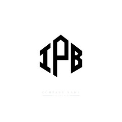 IPB letter logo design with polygon shape. IPB polygon logo monogram. IPB cube logo design. IPB hexagon vector logo template white and black colors. IPB monogram. IPB business and real estate logo. 