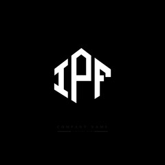 IPF letter logo design with polygon shape. IPF polygon logo monogram. IPF cube logo design. IPF hexagon vector logo template white and black colors. IPF monogram. IPF business and real estate logo. 