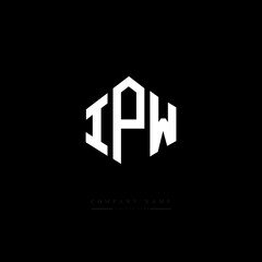 IPW letter logo design with polygon shape. IPW polygon logo monogram. IPW cube logo design. IPW hexagon vector logo template white and black colors. IPW monogram. IPW business and real estate logo. 
