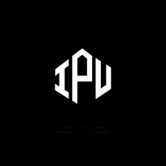 IPU letter logo design with polygon shape. IPU polygon logo monogram. IPU cube logo design. IPU hexagon vector logo template white and black colors. IPU monogram. IPU business and real estate logo. 