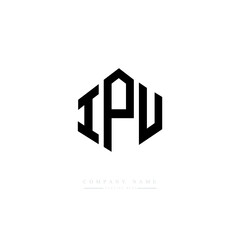 IPU letter logo design with polygon shape. IPU polygon logo monogram. IPU cube logo design. IPU hexagon vector logo template white and black colors. IPU monogram. IPU business and real estate logo. 