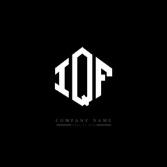 IQF letter logo design with polygon shape. IQF polygon logo monogram. IQF cube logo design. IQF hexagon vector logo template white and black colors. IQF monogram. IQF business and real estate logo. 