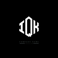 IQK letter logo design with polygon shape. IQK polygon logo monogram. IQK cube logo design. IQK hexagon vector logo template white and black colors. IQK monogram. IQK business and real estate logo. 