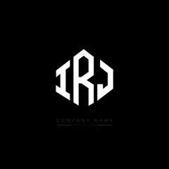 IRJ letter logo design with polygon shape. IRJ polygon logo monogram. IRJ cube logo design. IRJ hexagon vector logo template white and black colors. IRJ monogram. IRJ business and real estate logo. 