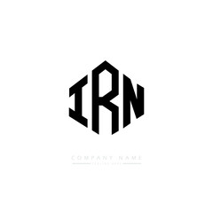 IRN letter logo design with polygon shape. IRN polygon logo monogram. IRN cube logo design. IRN hexagon vector logo template white and black colors. IRN monogram. IRN business and real estate logo. 