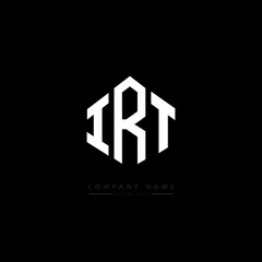 IRT letter logo design with polygon shape. IRT polygon logo monogram. IRT cube logo design. IRT hexagon vector logo template white and black colors. IRT monogram. IRT business and real estate logo. 