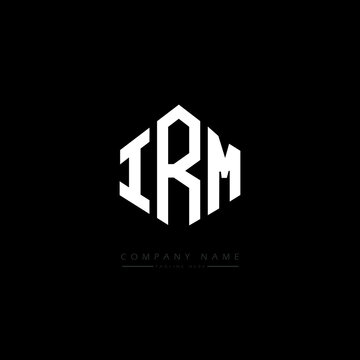 IRM letter logo design with polygon shape. IRM polygon logo monogram. IRM cube logo design. IRM hexagon vector logo template white and black colors. IRM monogram. IRM business and real estate logo. 
