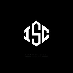 ISC letter logo design with polygon shape. ISC polygon logo monogram. ISC cube logo design. ISC hexagon vector logo template white and black colors. ISC monogram. ISC business and real estate logo. 