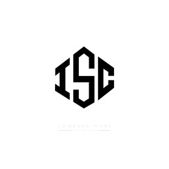 ISC letter logo design with polygon shape. ISC polygon logo monogram. ISC cube logo design. ISC hexagon vector logo template white and black colors. ISC monogram. ISC business and real estate logo.  - obrazy, fototapety, plakaty