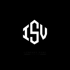 ISV letter logo design with polygon shape. ISV polygon logo monogram. ISV cube logo design. ISV hexagon vector logo template white and black colors. ISV monogram. ISV business and real estate logo. 