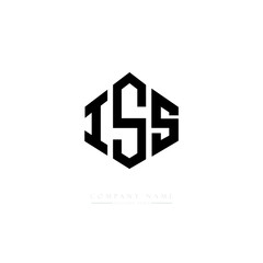 ISS letter logo design with polygon shape. ISS polygon logo monogram. ISS cube logo design. ISS hexagon vector logo template white and black colors. ISS monogram. ISS business and real estate logo. 