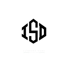 ISD letter logo design with polygon shape. ISD polygon logo monogram. ISD cube logo design. ISD hexagon vector logo template white and black colors. ISD monogram. ISD business and real estate logo. 