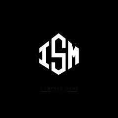 ISM letter logo design with polygon shape. ISM polygon logo monogram. ISM cube logo design. ISM hexagon vector logo template white and black colors. ISM monogram. ISM business and real estate logo. 