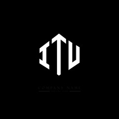 ITU letter logo design with polygon shape. ITU polygon logo monogram. ITU cube logo design. ITU hexagon vector logo template white and black colors. ITU monogram. ITU business and real estate logo. 