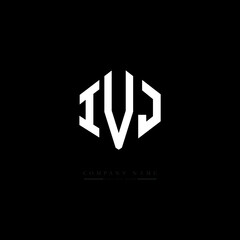 IVJ letter logo design with polygon shape. IVJ polygon logo monogram. IVJ cube logo design. IVJ hexagon vector logo template white and black colors. IVJ monogram. IVJ business and real estate logo. 