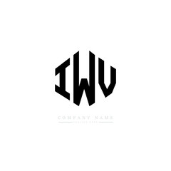 IWV letter logo design with polygon shape. IWV polygon logo monogram. IWV cube logo design. IWV hexagon vector logo template white and black colors. IWV monogram. IWV business and real estate logo. 