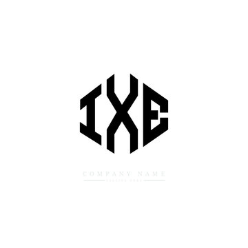 IXE letter logo design with polygon shape. IXE polygon logo monogram. IXE cube logo design. IXE hexagon vector logo template white and black colors. IXE monogram. IXE business and real estate logo. 