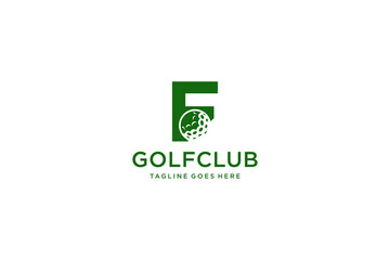 Letter F for Golf logo design vector template, Vector label of golf, Logo of golf championship, illustration, Creative icon, design concept
