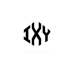 IXY letter logo design with polygon shape. IXY polygon logo monogram. IXY cube logo design. IXY hexagon vector logo template white and black colors. IXY monogram. IXY business and real estate logo. 