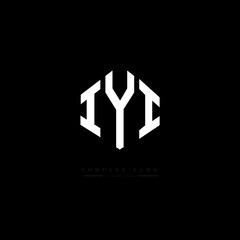 IYI letter logo design with polygon shape. IYI polygon logo monogram. IYI cube logo design. IYI hexagon vector logo template white and black colors. IYI monogram. IYI business and real estate logo. 