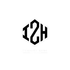IZH letter logo design with polygon shape. IZH polygon logo monogram. IZH cube logo design. IZH hexagon vector logo template white and black colors. IZH monogram. IZH business and real estate logo. 