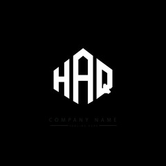HAQ letter logo design with polygon shape. HAQ polygon logo monogram. HAQ cube logo design. HAQ hexagon vector logo template white and black colors. HAQ monogram. HAQ business and real estate logo. 