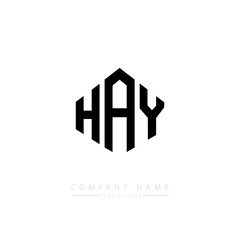 HAY letter logo design with polygon shape. HAY polygon logo monogram. HAY cube logo design. HAY hexagon vector logo template white and black colors. HAY monogram. HAY business and real estate logo. 