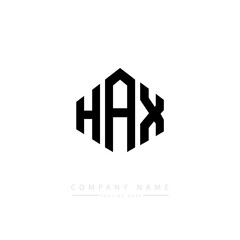 HAX letter logo design with polygon shape. HAX polygon logo monogram. HAX cube logo design. HAX hexagon vector logo template white and black colors. HAX monogram. HAX business and real estate logo. 