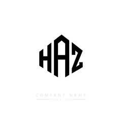 HAZ letter logo design with polygon shape. HAZ polygon logo monogram. HAZ cube logo design. HAZ hexagon vector logo template white and black colors. HAZ monogram. HAZ business and real estate logo. 