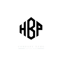 HBP letter logo design with polygon shape. HBP polygon logo monogram. HBP cube logo design. HBP hexagon vector logo template white and black colors. HBP monogram. HBP business and real estate logo. 