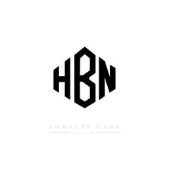 HBN letter logo design with polygon shape. HBN polygon logo monogram. HBN cube logo design. HBN hexagon vector logo template white and black colors. HBN monogram. HBN business and real estate logo. 