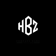 HBZ letter logo design with polygon shape. HBZ polygon logo monogram. HBZ cube logo design. HBZ hexagon vector logo template white and black colors. HBZ monogram. HBZ business and real estate logo. 