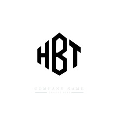 HBT letter logo design with polygon shape. HBT polygon logo monogram. HBT cube logo design. HBT hexagon vector logo template white and black colors. HBT monogram. HBT business and real estate logo. 