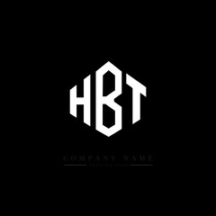 HBT letter logo design with polygon shape. HBT polygon logo monogram. HBT cube logo design. HBT hexagon vector logo template white and black colors. HBT monogram. HBT business and real estate logo. 