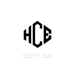 HCE letter logo design with polygon shape. HCE polygon logo monogram. HCE cube logo design. HCE hexagon vector logo template white and black colors. HCE monogram. HCE business and real estate logo. 