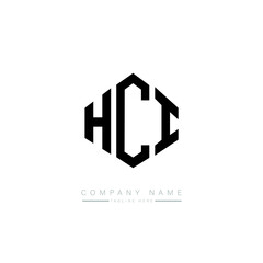HCI letter logo design with polygon shape. HCI polygon logo monogram. HCI cube logo design. HCI hexagon vector logo template white and black colors. HCI monogram. HCI business and real estate logo. 