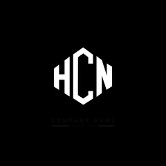 HCN letter logo design with polygon shape. HCN polygon logo monogram. HCN cube logo design. HCN hexagon vector logo template white and black colors. HCN monogram. HCN business and real estate logo. 