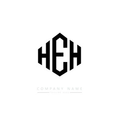 HEH letter logo design with polygon shape. HEH polygon logo monogram. HEH cube logo design. HEH hexagon vector logo template white and black colors. HEH monogram. HEH business and real estate logo. 