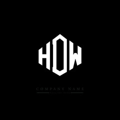 HDW letter logo design with polygon shape. HDW polygon logo monogram. HDW cube logo design. HDW hexagon vector logo template white and black colors. HDW monogram. HDW business and real estate logo. 