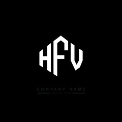 HFV letter logo design with polygon shape. HFV polygon logo monogram. HFV cube logo design. HFV hexagon vector logo template white and black colors. HFV monogram. HFV business and real estate logo. 
