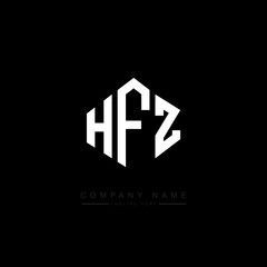 HFZ letter logo design with polygon shape. HFZ polygon logo monogram. HFZ cube logo design. HFZ hexagon vector logo template white and black colors. HFZ monogram. HFZ business and real estate logo. 