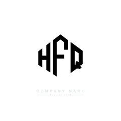 HFQ letter logo design with polygon shape. HFQ polygon logo monogram. HFQ cube logo design. HFQ hexagon vector logo template white and black colors. HFQ monogram. HFQ business and real estate logo. 