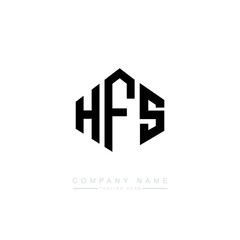HFS letter logo design with polygon shape. HFS polygon logo monogram. HFS cube logo design. HFS hexagon vector logo template white and black colors. HFS monogram. HFS business and real estate logo. 
