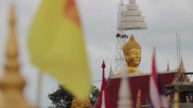 Colorful golden Asian Buddha images  Nakhon Sawan Thailand